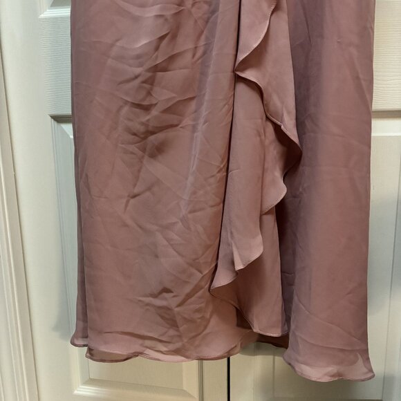 NWT Mauve Chiffon Evening Dress – Size 16 – Ruched Waist – Rhinestone - Picture 4 of 6